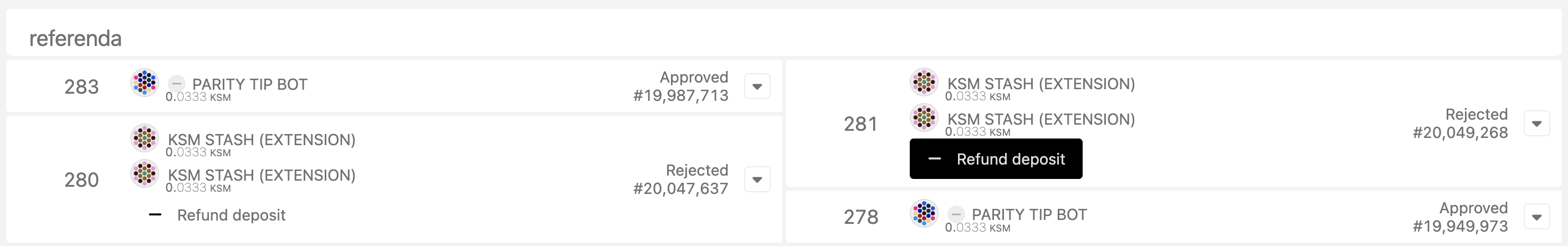 Claim Referendum Deposits