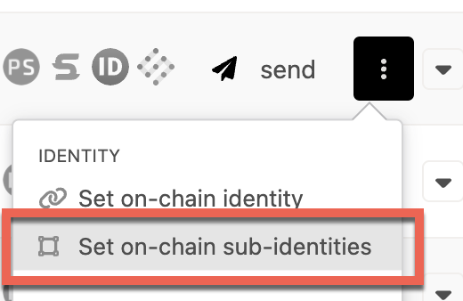 Add sub-identity in PolkadotJS